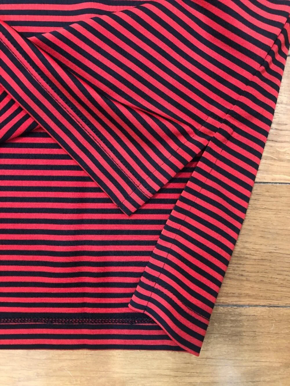 Polo Ralph Lauren Performance Red Black Striped Polo Shirt Sz L Preppy Golfcore